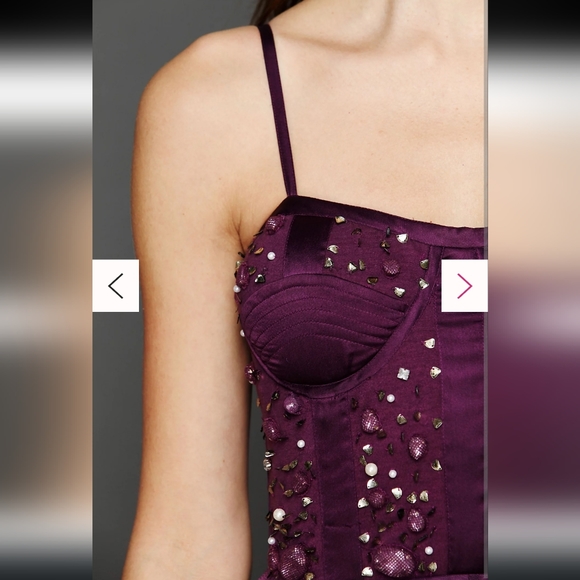 Free People Purple Tulle Dress with Beaded Satin Bodice Size Medium - Picture 3 of 13